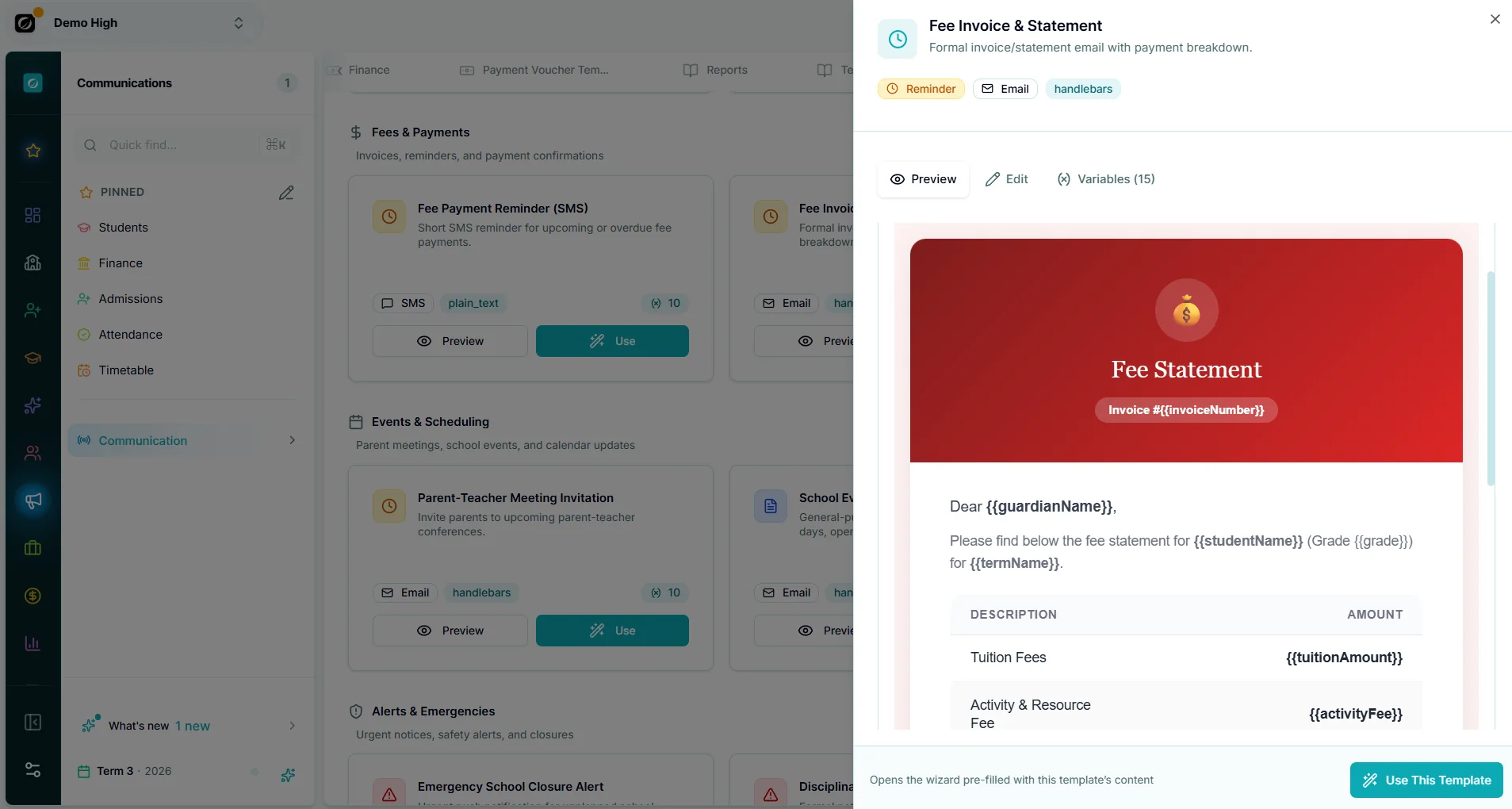 Communication — Makronexus product screen
